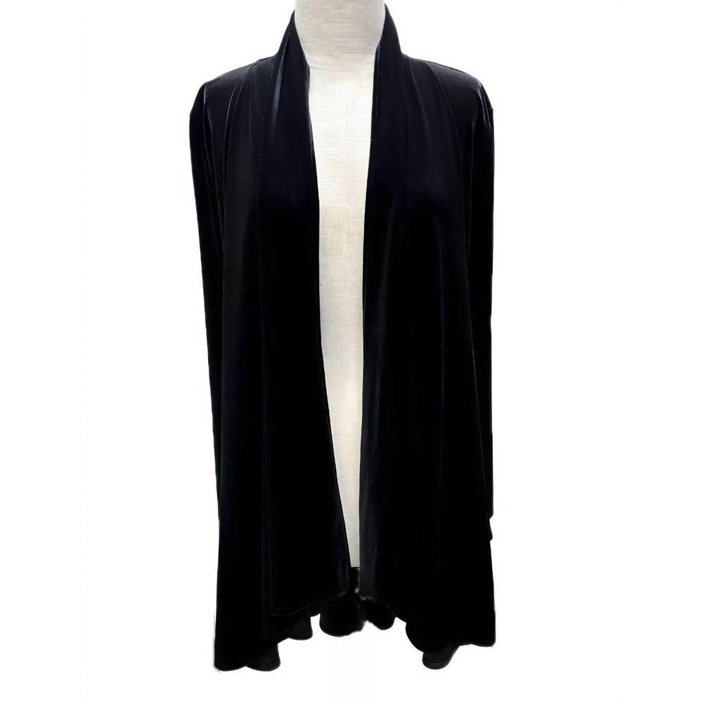 NEW STAPLES velvet cardigan in black